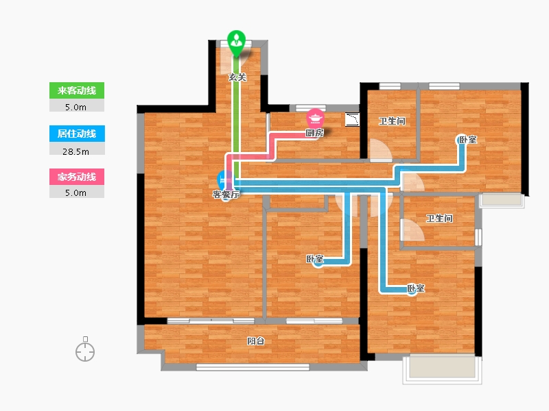 湖南省-长沙市-湘江富力城-108.48-户型库-动静线