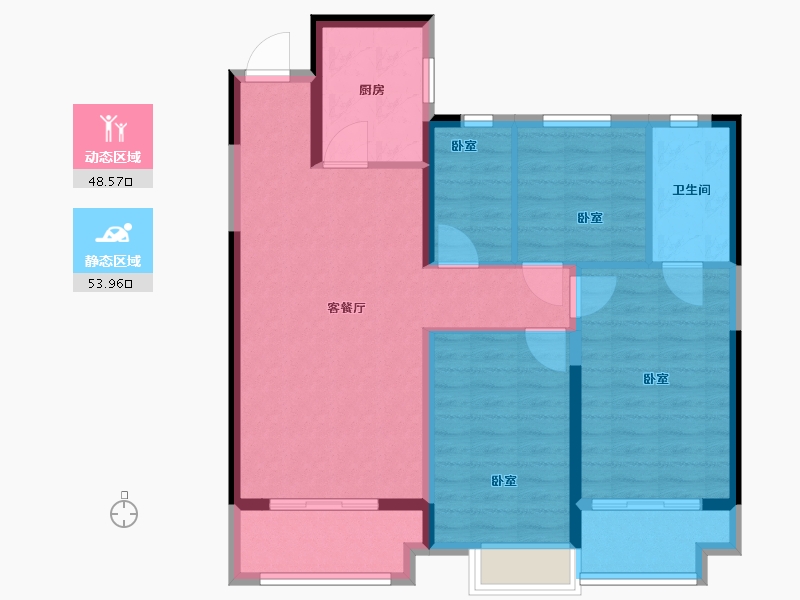 湖北省-武汉市-美联城观-91.99-户型库-动静分区