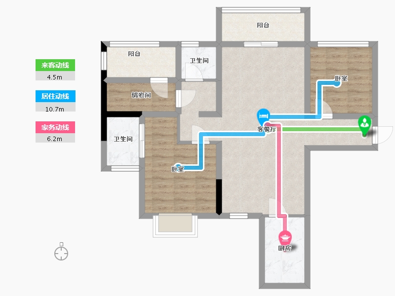 湖南省-株洲市-金轮津桥华府-79.25-户型库-动静线