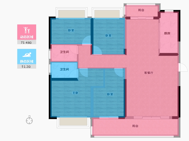 广东省-惠州市-碧桂园江悦湾-112.25-户型库-动静分区