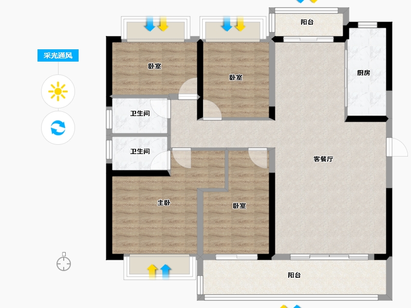 广东省-惠州市-碧桂园江悦湾-112.25-户型库-采光通风