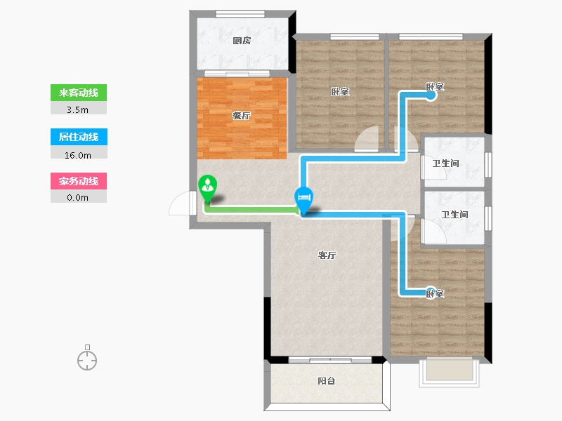 河南省-信阳市-新县·建业壹号城邦-105.93-户型库-动静线