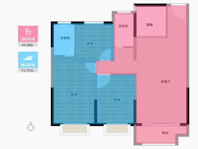 河南省-安阳市-嘉洲华庭三期-105.50-户型库-动静分区