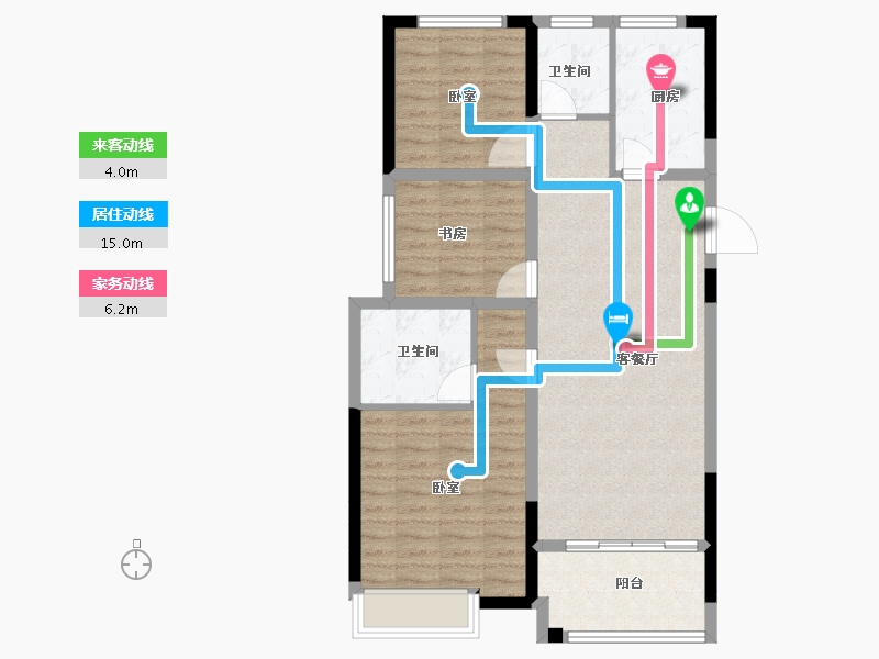 浙江省-绍兴市-合生杭州湾国际新城-87.00-户型库-动静线