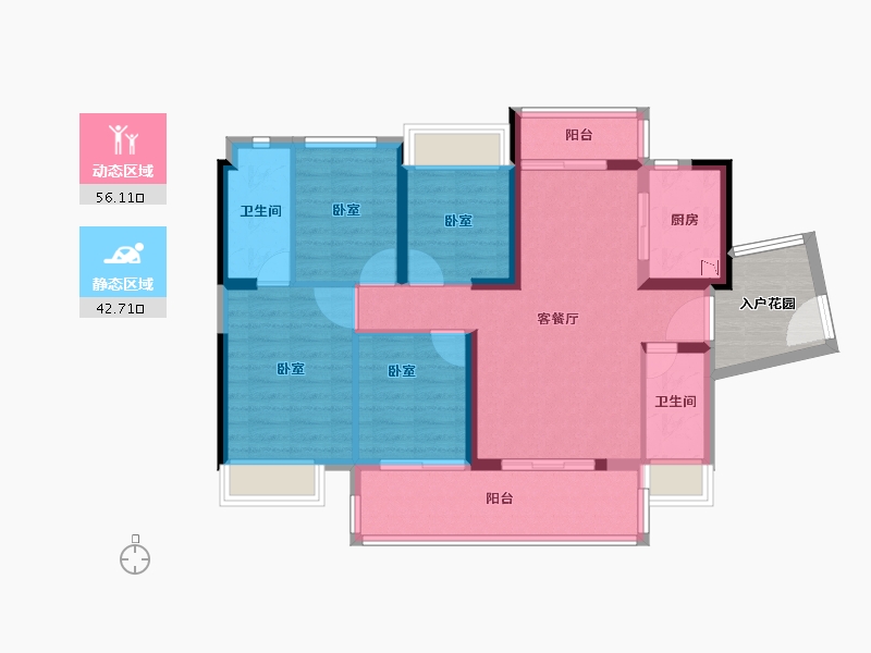 广东省-江门市-富力·金禧花园-94.00-户型库-动静分区