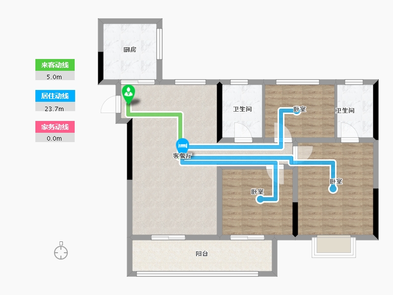 河南省-郑州市-郑州信友天樾-98.66-户型库-动静线