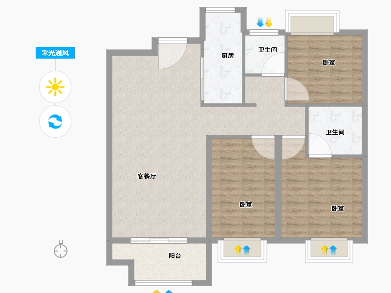 河南省-安阳市-嘉洲清水湾-97.99-户型库-采光通风