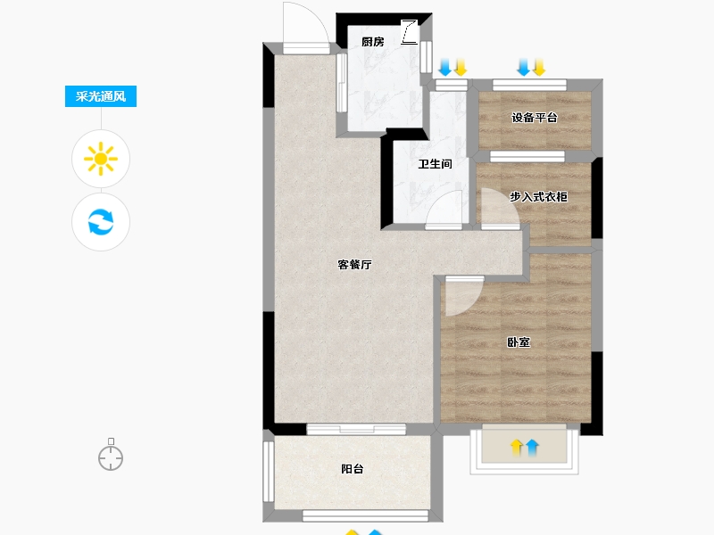 浙江省-宁波市-观山名邸-54.00-户型库-采光通风