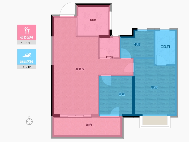 湖北省-武汉市-景瑞清能江南悦-76.17-户型库-动静分区