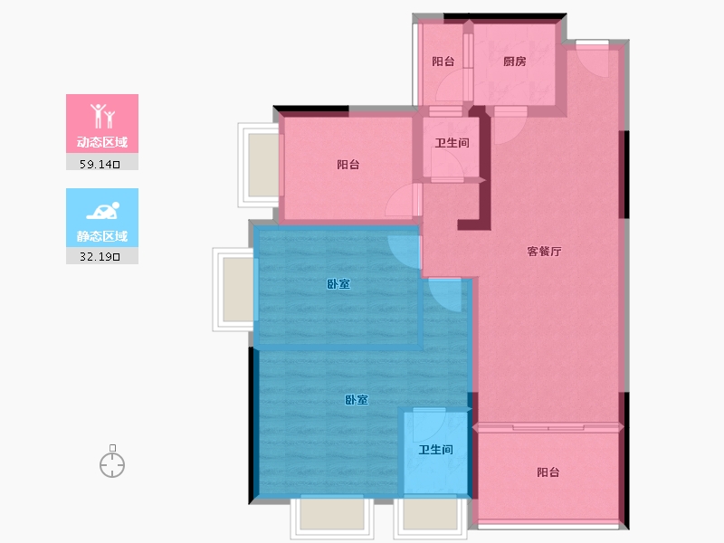 广东省-惠州市-好益康龙林上观-81.05-户型库-动静分区