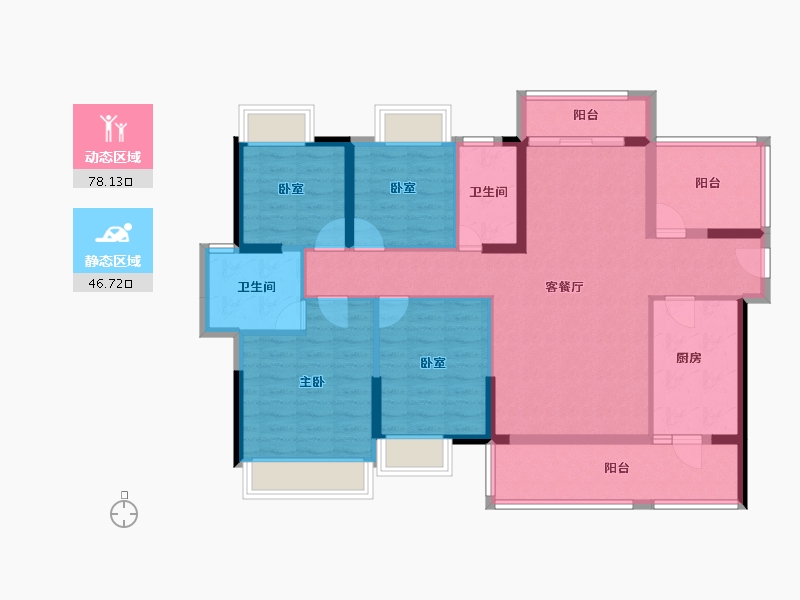 广东省-惠州市-世纪金湖-111.34-户型库-动静分区