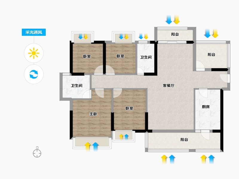 广东省-惠州市-世纪金湖-111.34-户型库-采光通风