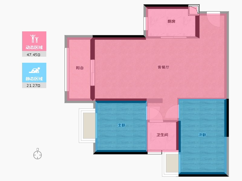 广东省-惠州市-长通熙园-61.26-户型库-动静分区