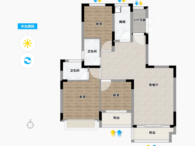 湖南省-长沙市-恒大御景天下-101.14-户型库-采光通风