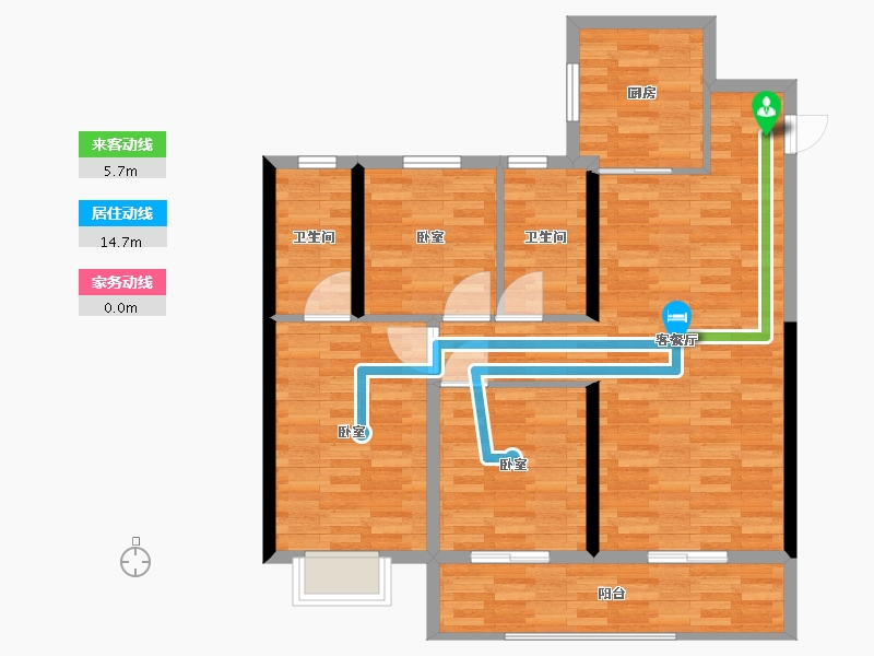 河南省-郑州市-兴港和昌凌云筑-92.00-户型库-动静线