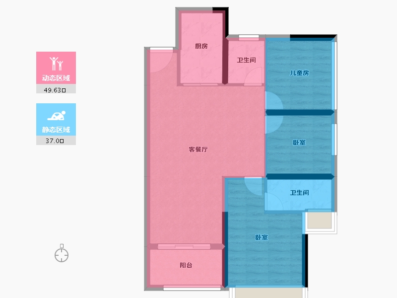 广东省-珠海市-华策帝景湾-77.73-户型库-动静分区