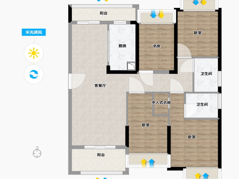 湖北省-武汉市-航城丽都-114.49-户型库-采光通风