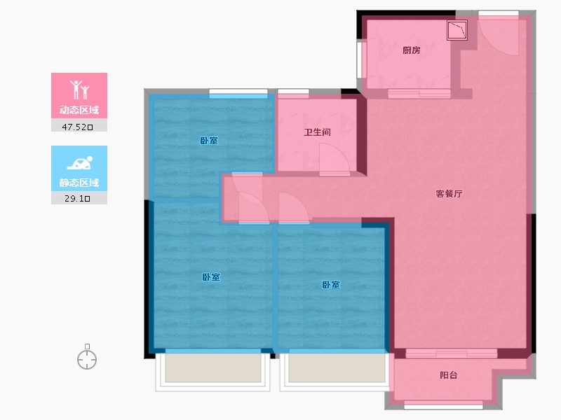 湖北省-武汉市-蓝光雍锦天府-67.96-户型库-动静分区