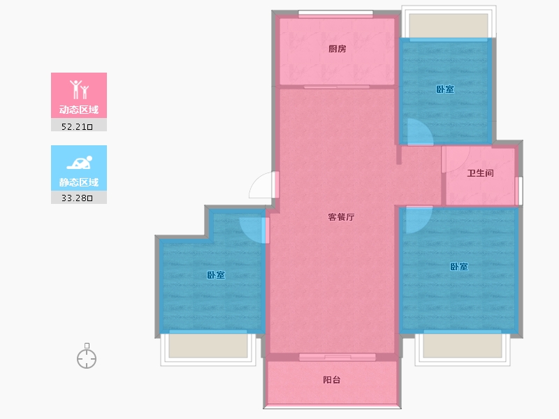 河南省-信阳市-中浙·春风十里-77.20-户型库-动静分区