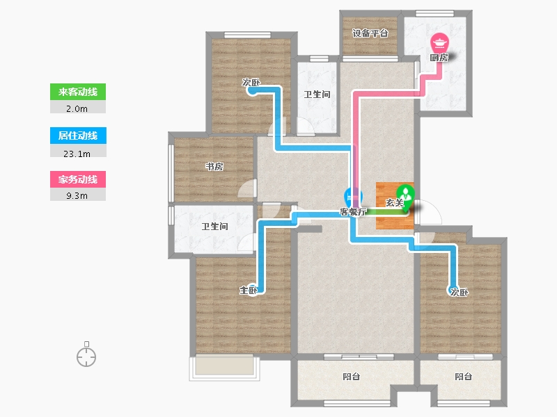 山东省-枣庄市-北大洋楼公馆-145.00-户型库-动静线