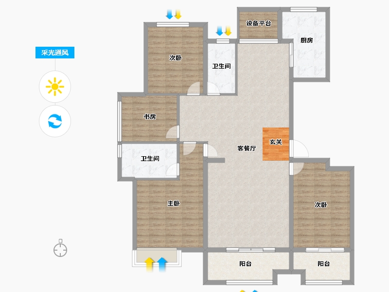 山东省-枣庄市-北大洋楼公馆-145.00-户型库-采光通风