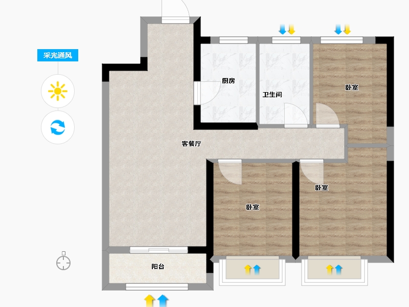 湖北省-武汉市-大华锦绣时代-78.01-户型库-采光通风