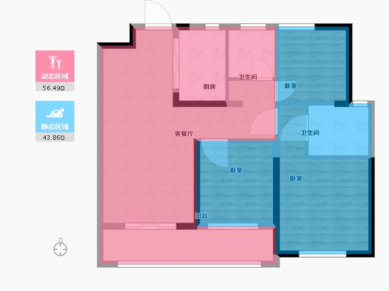 湖北省-武汉市-大华锦绣时代-90.00-户型库-动静分区