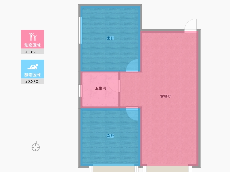 山东省-威海市-亨泰帝景湾-65.70-户型库-动静分区