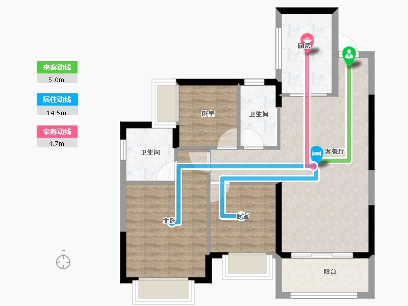 广东省-惠州市-惠阳恒大棕榈岛-73.53-户型库-动静线