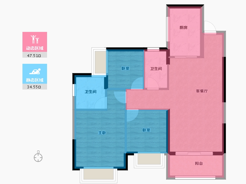 广东省-惠州市-惠阳恒大棕榈岛-73.53-户型库-动静分区