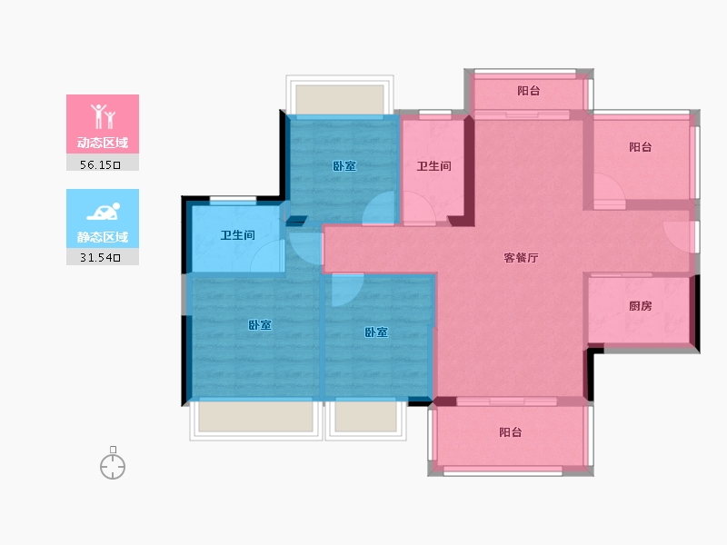 广东省-惠州市-世纪金湖-78.13-户型库-动静分区