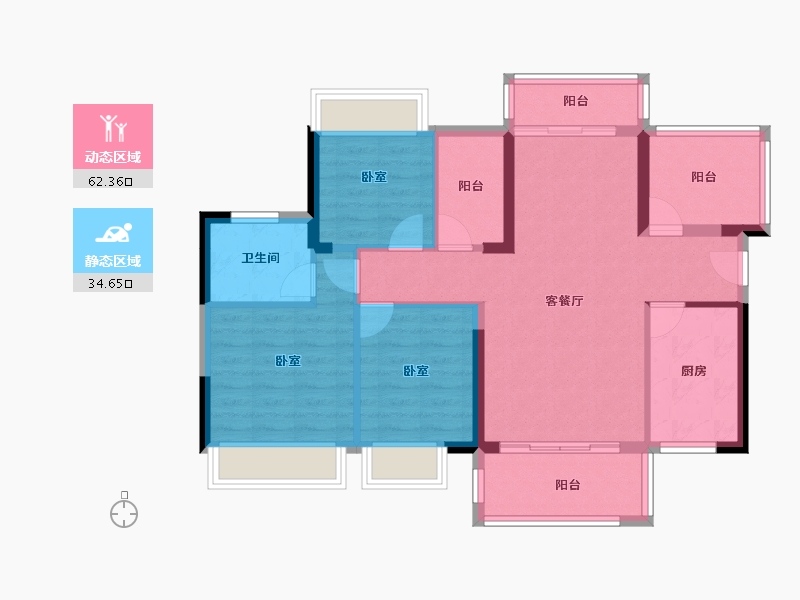 广东省-惠州市-世纪金湖-86.71-户型库-动静分区