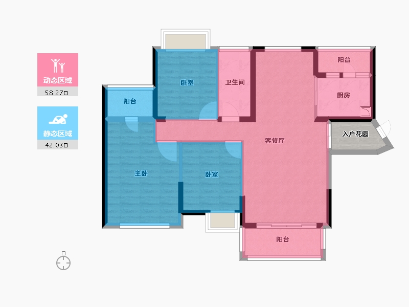 广东省-广州市-公园里春晓花园-92.99-户型库-动静分区