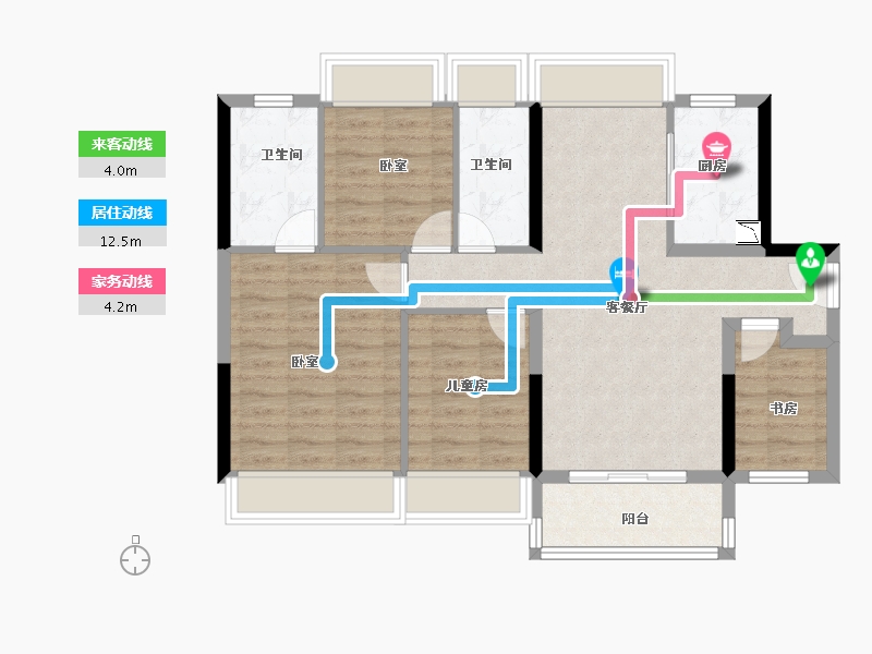 广东省-珠海市-华策帝景湾-85.22-户型库-动静线