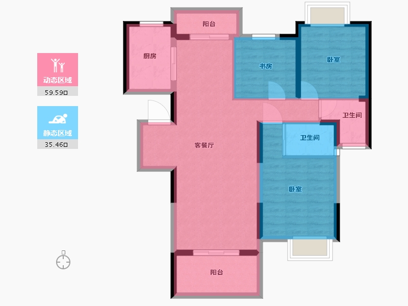 湖北省-武汉市-维纳春天-84.80-户型库-动静分区