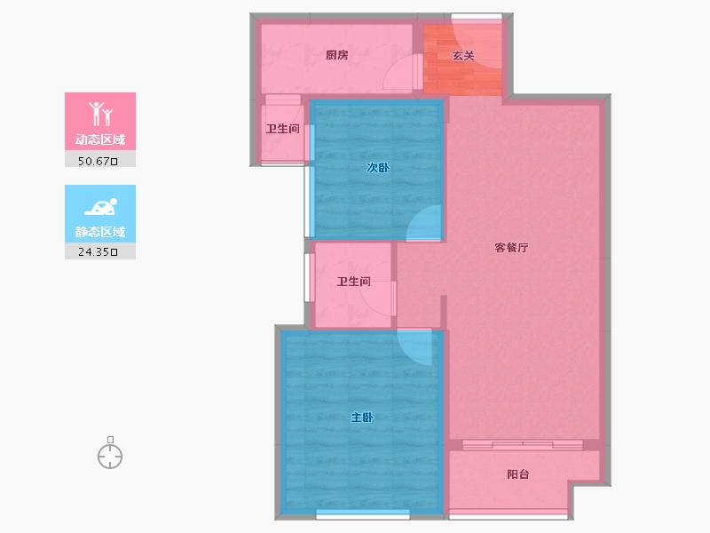 山东省-淄博市-茂业华府-67.31-户型库-动静分区