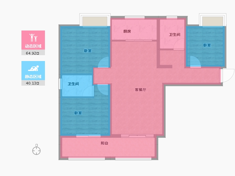 湖北省-孝感市-西岳鑫城-94.00-户型库-动静分区