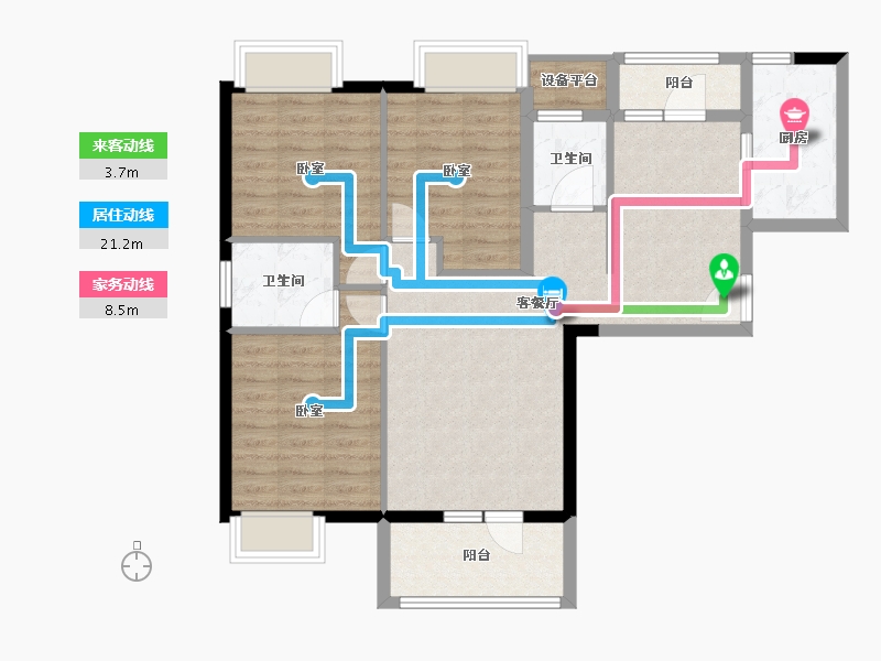 湖北省-孝感市-全洲天悦-89.53-户型库-动静线