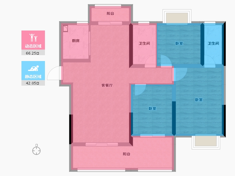 湖北省-孝感市-西岳鑫城-96.69-户型库-动静分区