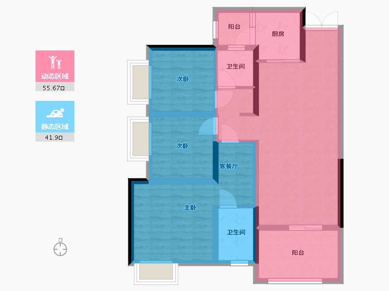 重庆-重庆市-中交锦悦-86.24-户型库-动静分区