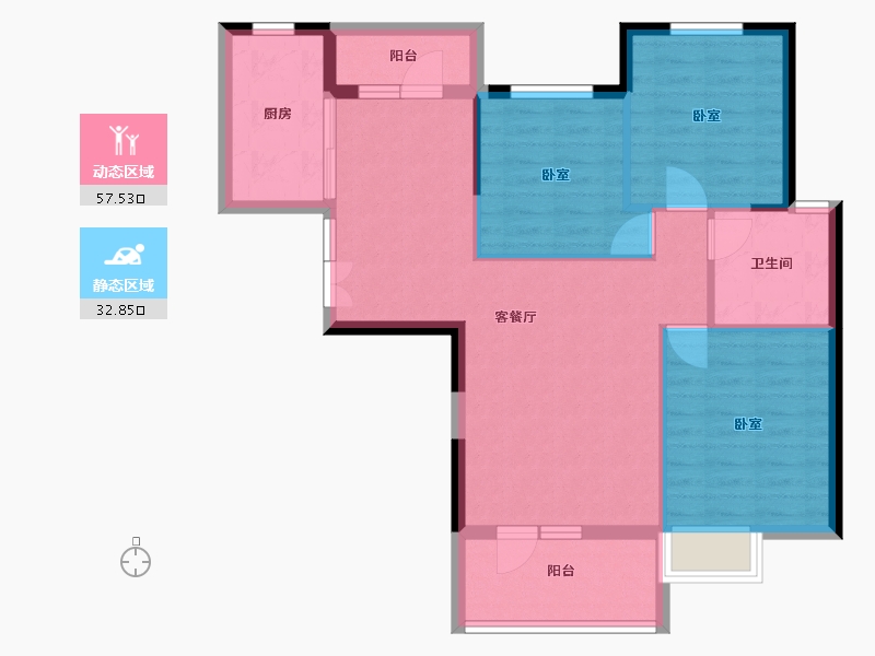 湖北省-孝感市-全洲天悦-81.24-户型库-动静分区