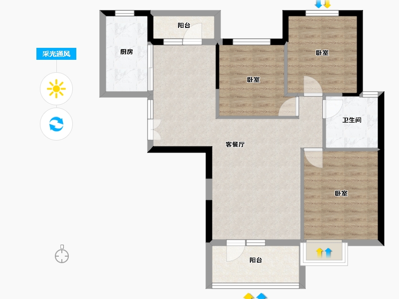 湖北省-孝感市-全洲天悦-81.24-户型库-采光通风