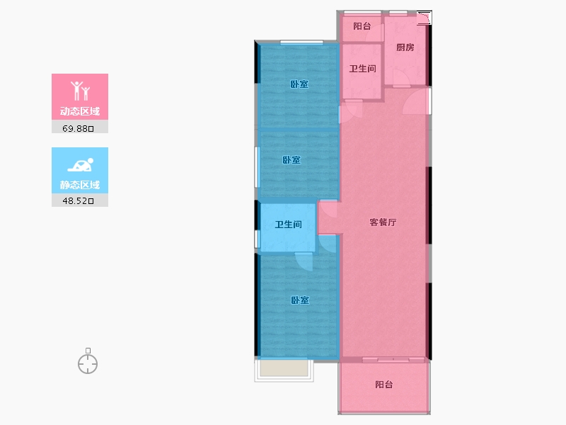 湖北省-黄石市-中乾融 ·龙台-108.22-户型库-动静分区