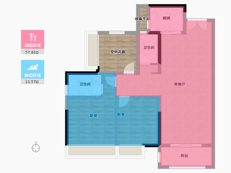 广东省-江门市-奥园·禧悦臺-89.42-户型库-动静分区