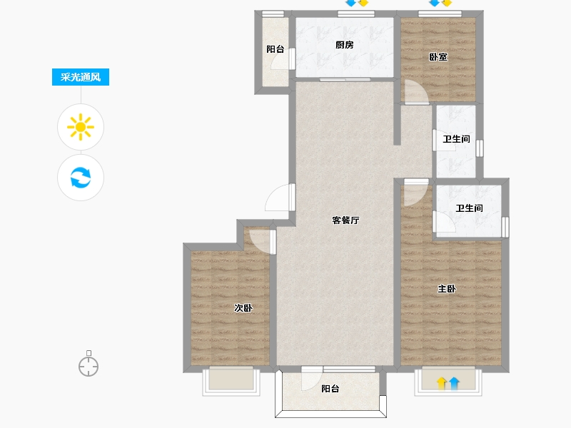 山东省-东营市-东亚清风小镇-108.94-户型库-采光通风