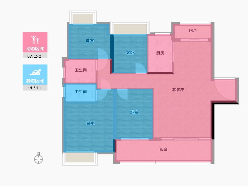 湖北省-黄石市-尚湖湾·尚书院-97.58-户型库-动静分区