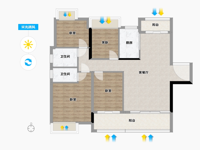 湖北省-黄石市-尚湖湾·尚书院-97.58-户型库-采光通风