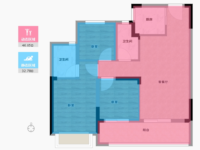 浙江省-绍兴市-城投悦府-70.00-户型库-动静分区