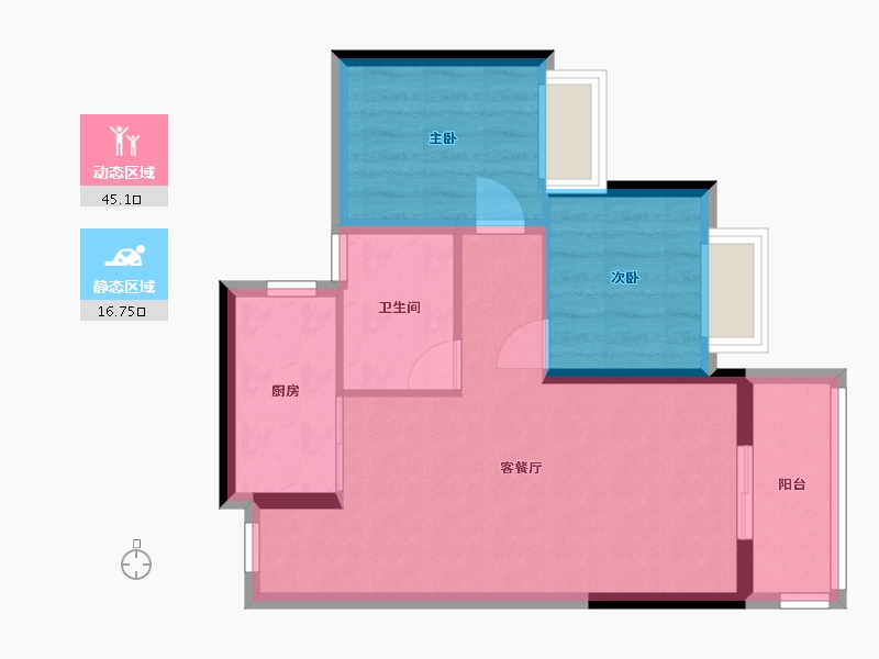 广东省-惠州市-长通熙园-54.89-户型库-动静分区