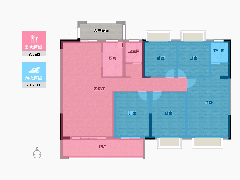 湖南省-长沙市-祥龙御苑-140.26-户型库-动静分区